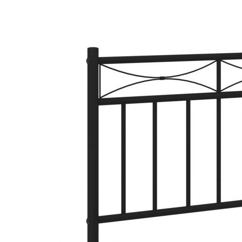 Sengeramme med sengegavl 150×200 cm - metal, sort