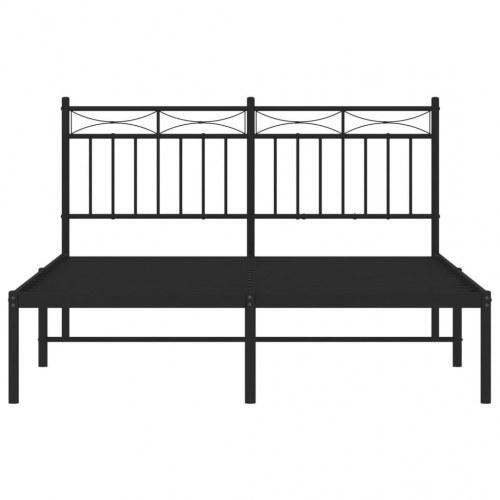 Sengeramme med sengegavl 140×190 cm - metal, sort