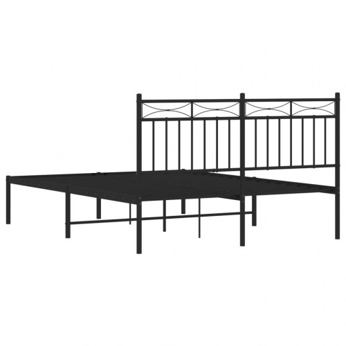 Sengeramme med sengegavl 140×190 cm - metal, sort