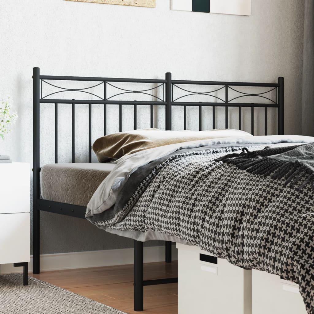 Udskiftningsgavl 135 cm i sort metal til dobbeltseng