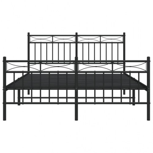 Sengeramme med sengegavl og fodgærde 140x190 cm metal sort