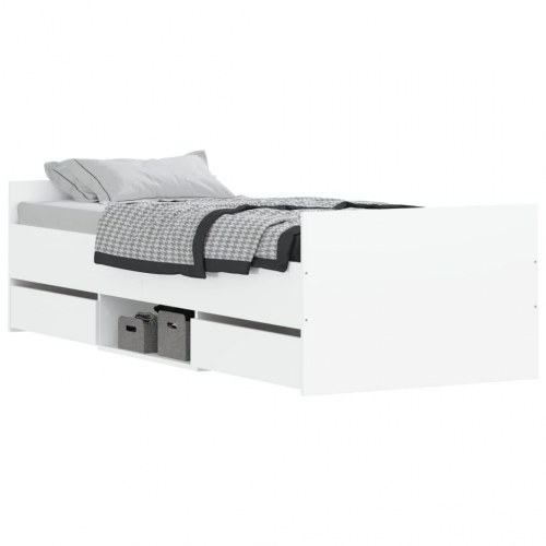 Sengeramme med sengegavl og fodgærde 75×190 cm - hvid