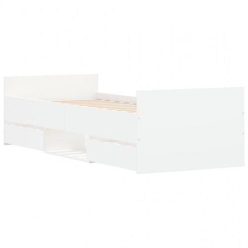 Sengeramme med sengegavl og fodgærde 75×190 cm - hvid
