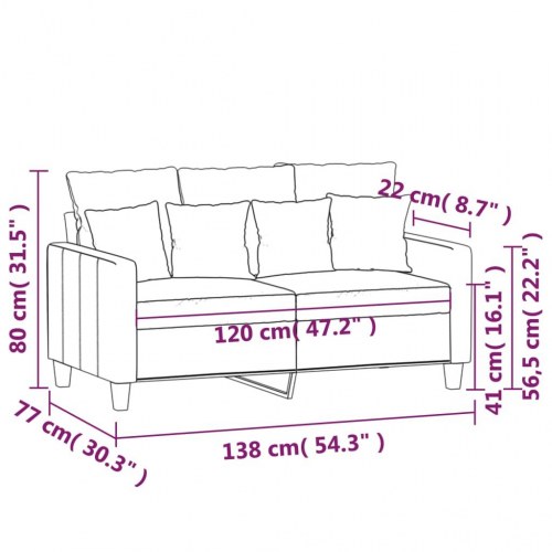 2-personers sofa i stof - 120 cm sædebredde, sort