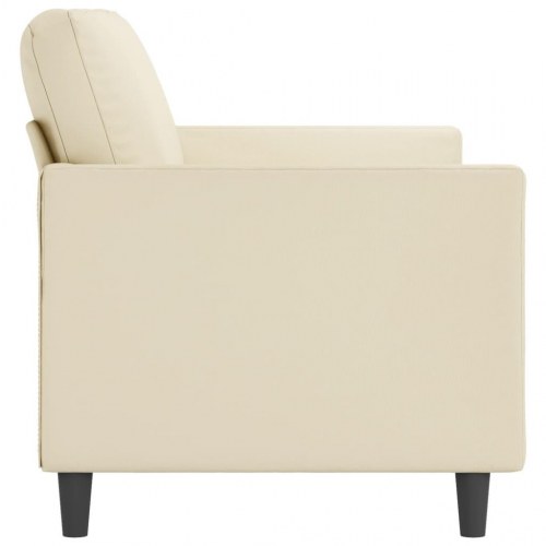 3-personers sofa i kunstlæder - cremefarvet, 180 cm sædebredde