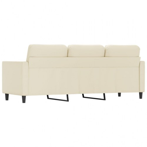 3-personers sofa i kunstlæder - cremefarvet, 180 cm sædebredde