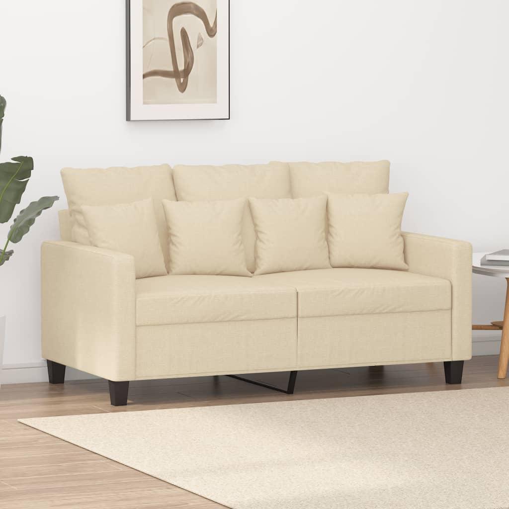 2 Personers Sofa 120 Cm Stof Cremefarvet