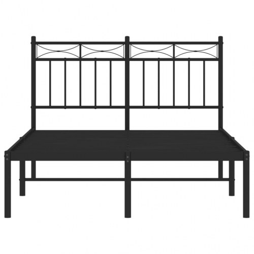 Sengeramme med sengegavl 120x200 cm - metal, sort