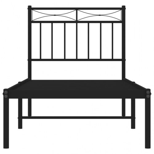 Sengeramme med sengegavl i metal 80x200 cm - sort