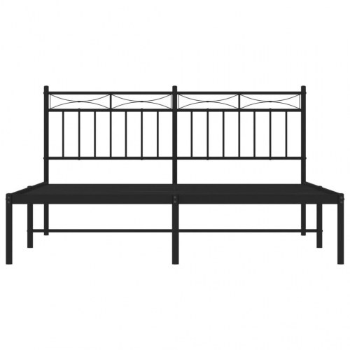 Sengeramme med sengegavl 160x200 cm - metal, sort