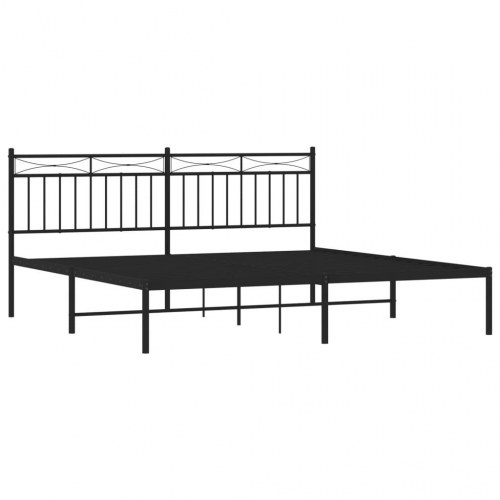 Sengeramme med sengegavl 183 × 213 cm - metal, sort
