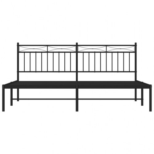 Sengeramme med sengegavl 183 × 213 cm - metal, sort
