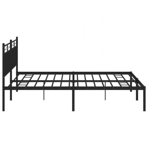 Sengeramme med sengegavl 183 × 213 cm - metal, sort