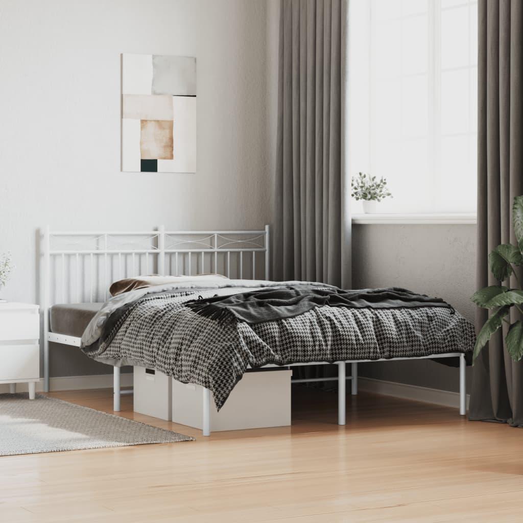 Sengeramme Uden Madras - Hvid / med hovedgærde / 135 x 190 cm