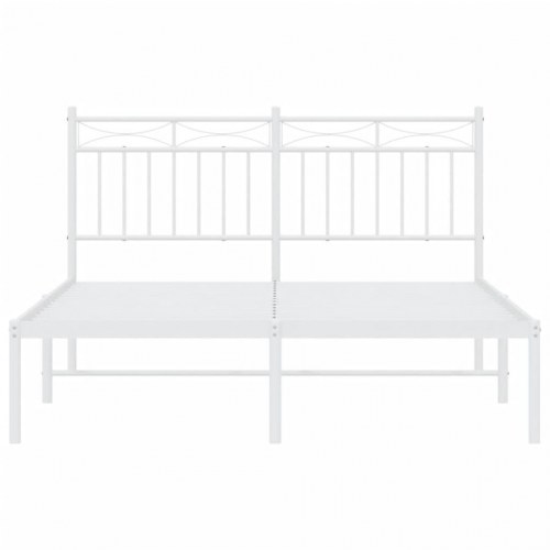 Sengeramme med sengegavl i metal - 135 x 190 cm, hvid