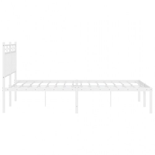 Sengeramme med sengegavl i metal - 135 x 190 cm, hvid