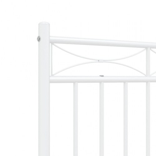 Sengeramme med sengegavl i metal - 135 x 190 cm, hvid