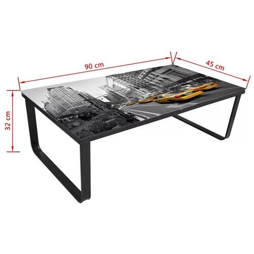 Sofabord med glasbordplade rektangulært