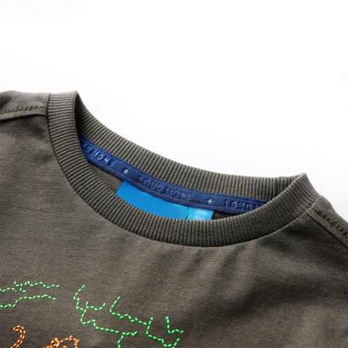 Langærmet T-shirt til børn str. 92 - kaki