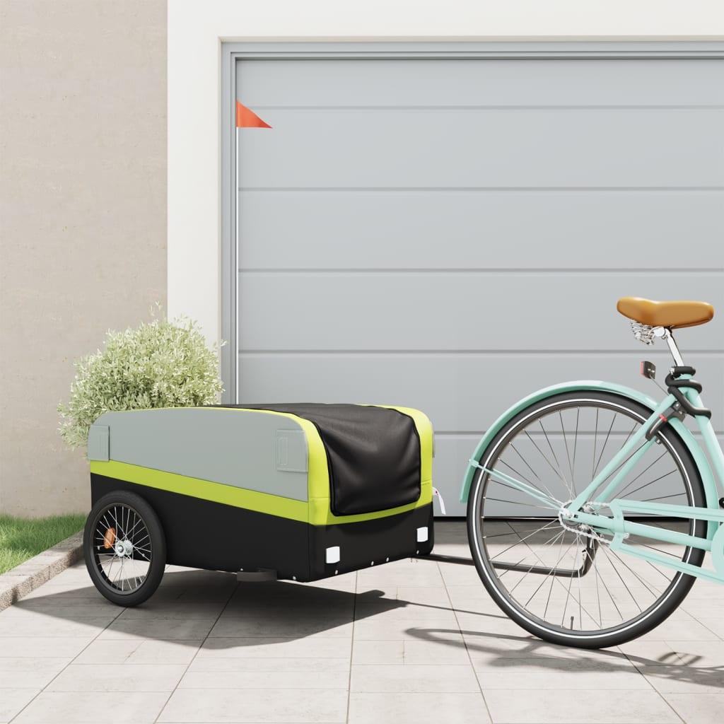 Cykelanhænger 45 kg jern sort og grøn