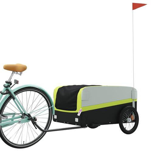 Cykelanhænger 45 kg jern sort og grøn