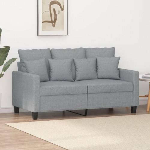 2-personers sofa i stof - lysegrå, sædebredde 120 cm