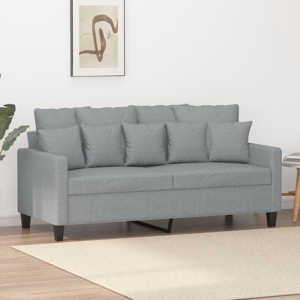 2-personers sofa 140 cm stof lysegrå billede