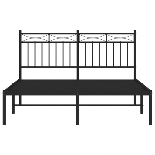 Sengeramme med sengegavl 140x200 cm metal sort