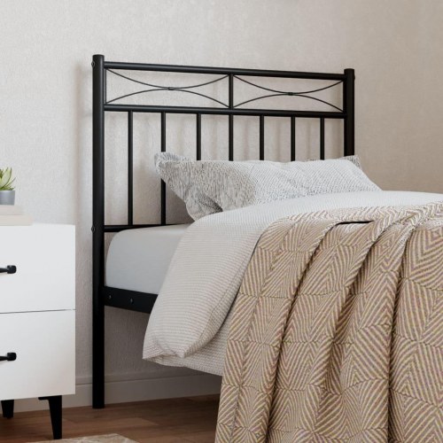 Sengegavl i metal 75 cm - sort, klassisk design