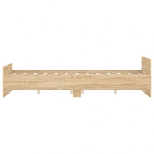 Sengeramme med gavl og fodgærde 140×190 cm - sonoma-eg