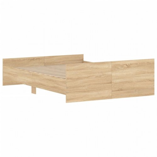 Sengeramme med gavl og fodgærde 140×190 cm - sonoma-eg