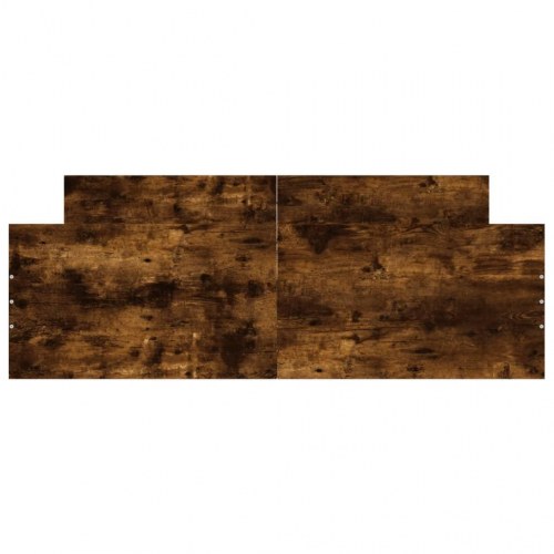 Sengeramme med sengegavl og fodgærde 140x190 cm - røget egetræ