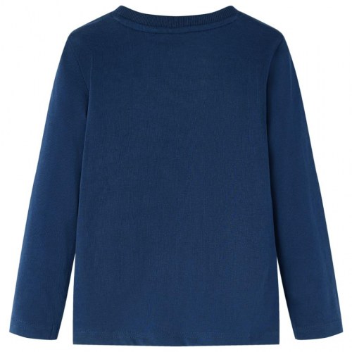 Langærmet T-shirt til børn - marineblå, str. 104
