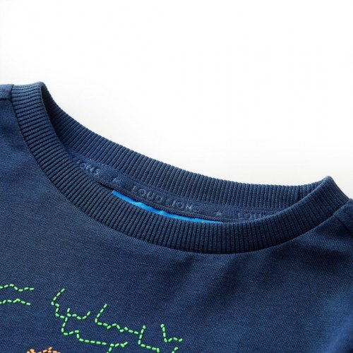 Langærmet T-shirt til børn - marineblå, str. 104