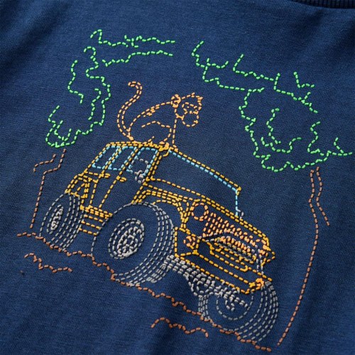 Langærmet T-shirt til børn - marineblå, str. 104