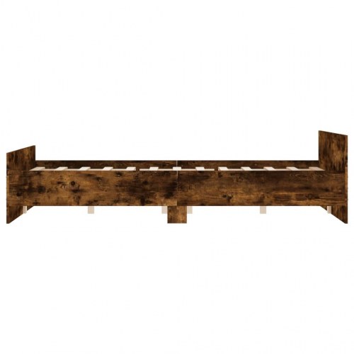 Sengeramme med gavl og fodgærde 120x200 cm - røget egetræ