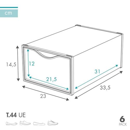 Stackable shoe box Max Home Hvid 6 enheder polypropylen ABS 23 x 14,5 x 33,5 cm