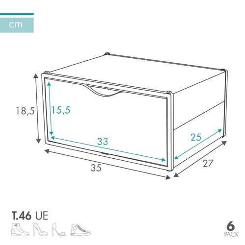 Stackable shoe box Max Home Hvid 6 enheder polypropylen ABS 35 x 18,5 x 27 cm