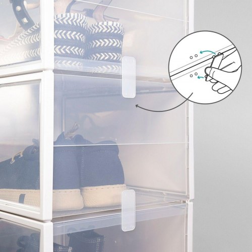 Skobokse stabelbare Max Home - hvid, 6 stk., 35 × 18,5 × 27 cm