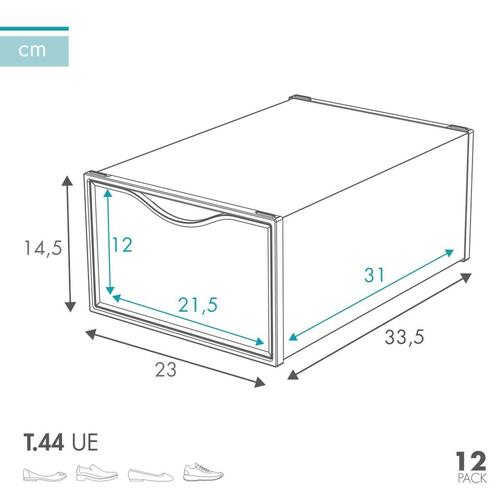 Stackable shoe box Max Home Hvid 12 enheder polypropylen ABS 23 x 14,5 x 33,5 cm