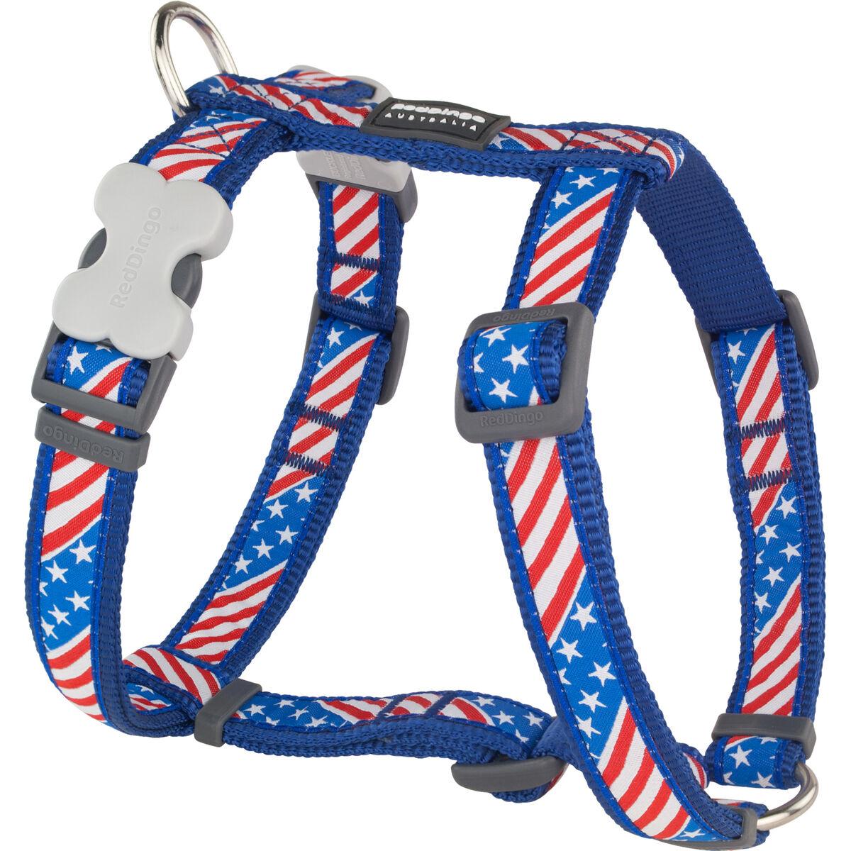Red Dingo hundesele STYLE US FLAG - bryst 36-54 cm, hals 30-48 cm