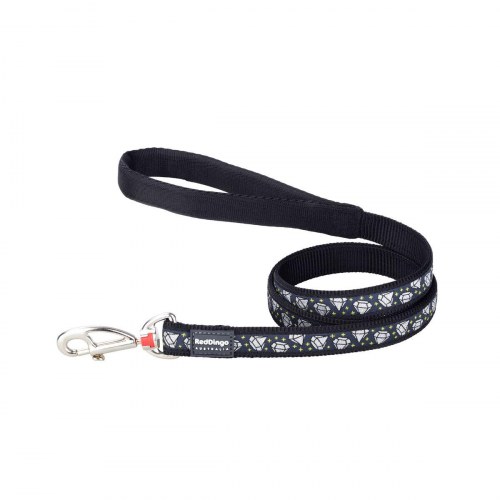 Red Dingo hundesnor STYLE DIAMOND - sort, 15 mm × 120 cm