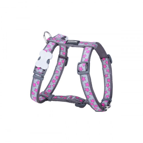 Red Dingo hundesele - Style Hot Pink on Cool Grey (bryst 36-54 cm, hals 30-48 cm)