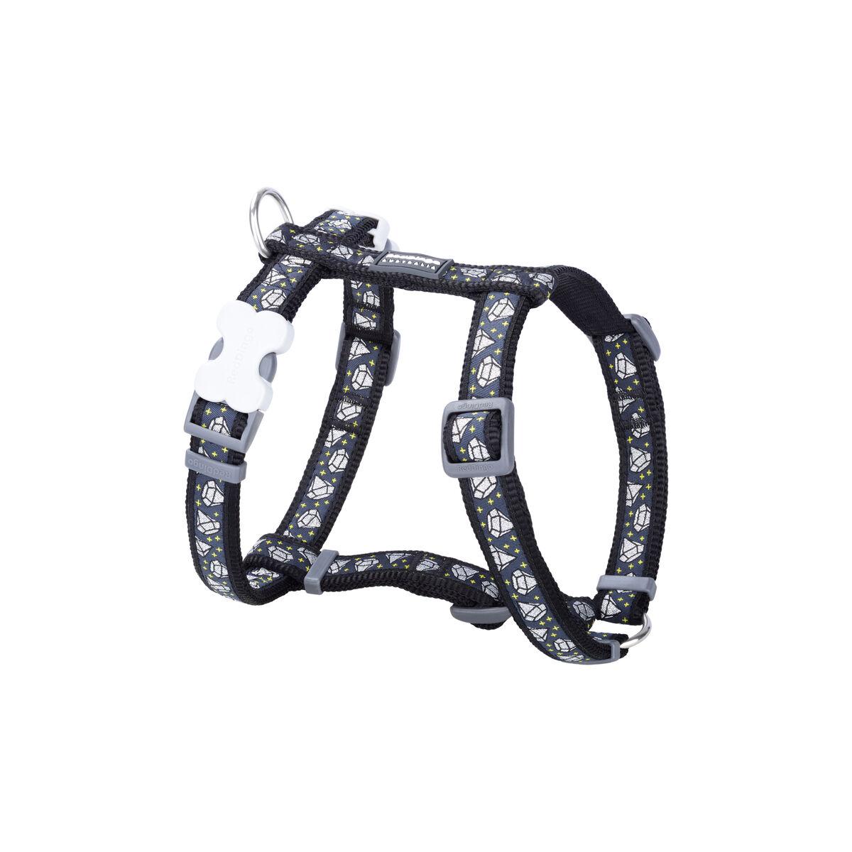 Red Dingo Hundesele Style Diamond Sort Bryst 45-66 Cm Hals 36-59 Cm