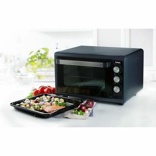 DOMO elektrisk miniovn 1300 W - multifunktions ovn og grill, sort
