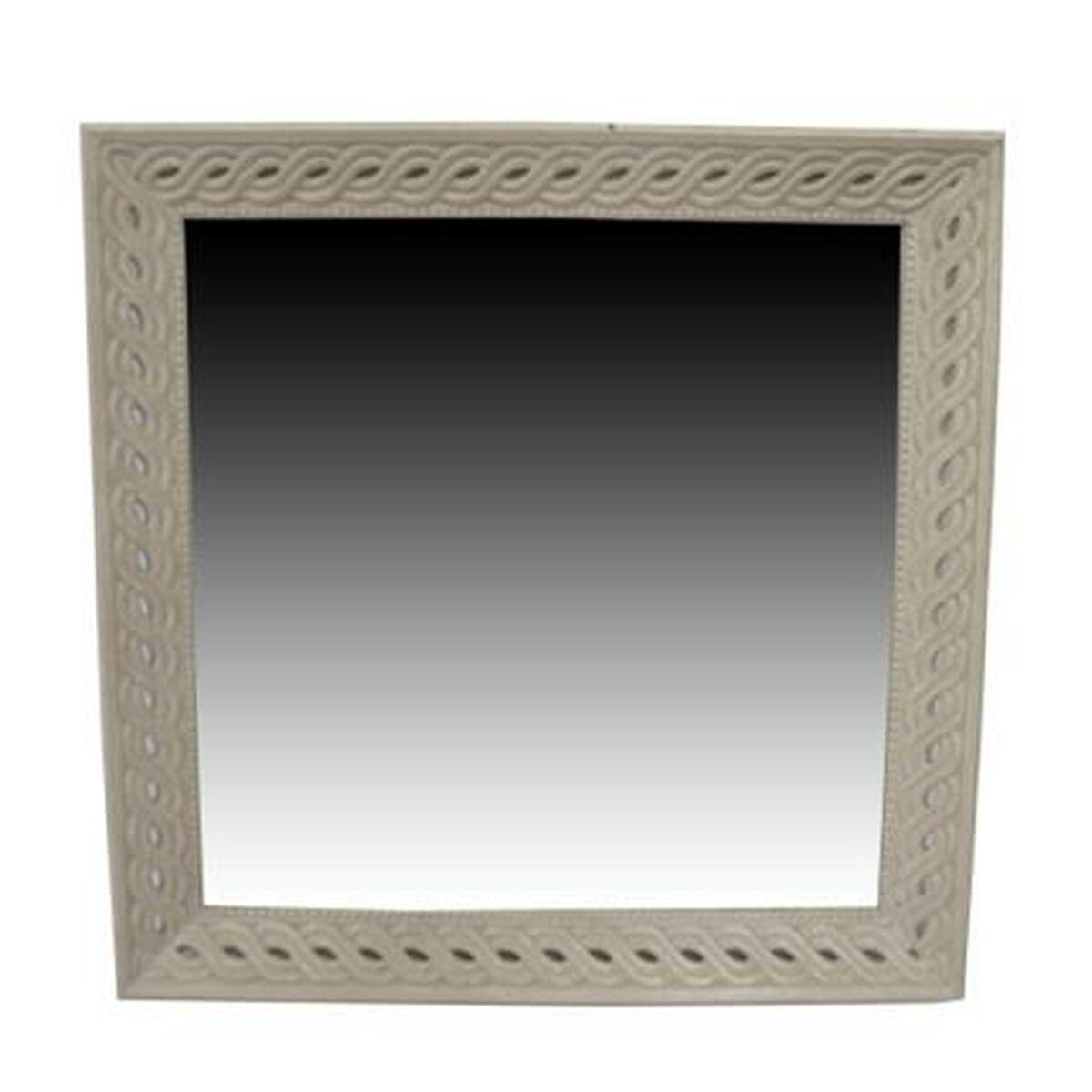 Vægspejl Home Esprit Hvid Natur Mangotræ Romantisk 92 X 6 X 92 Cm