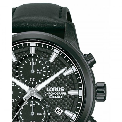 Herreur til mænd Lorus Sports - sort læderrem, 45 mm
