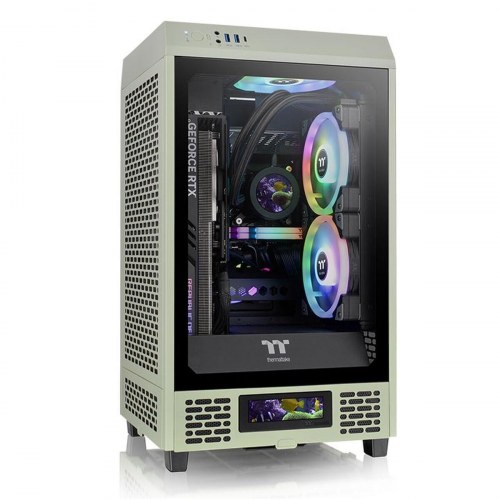 PC kabinet ATX mini-tower Thermaltake The Tower 200 - sort/grøn