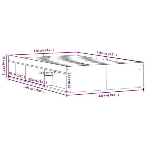 Sengeramme 120x200 cm sort