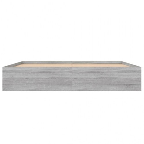 Sengeramme 200 x 200 cm - grå sonoma-eg med opbevaring